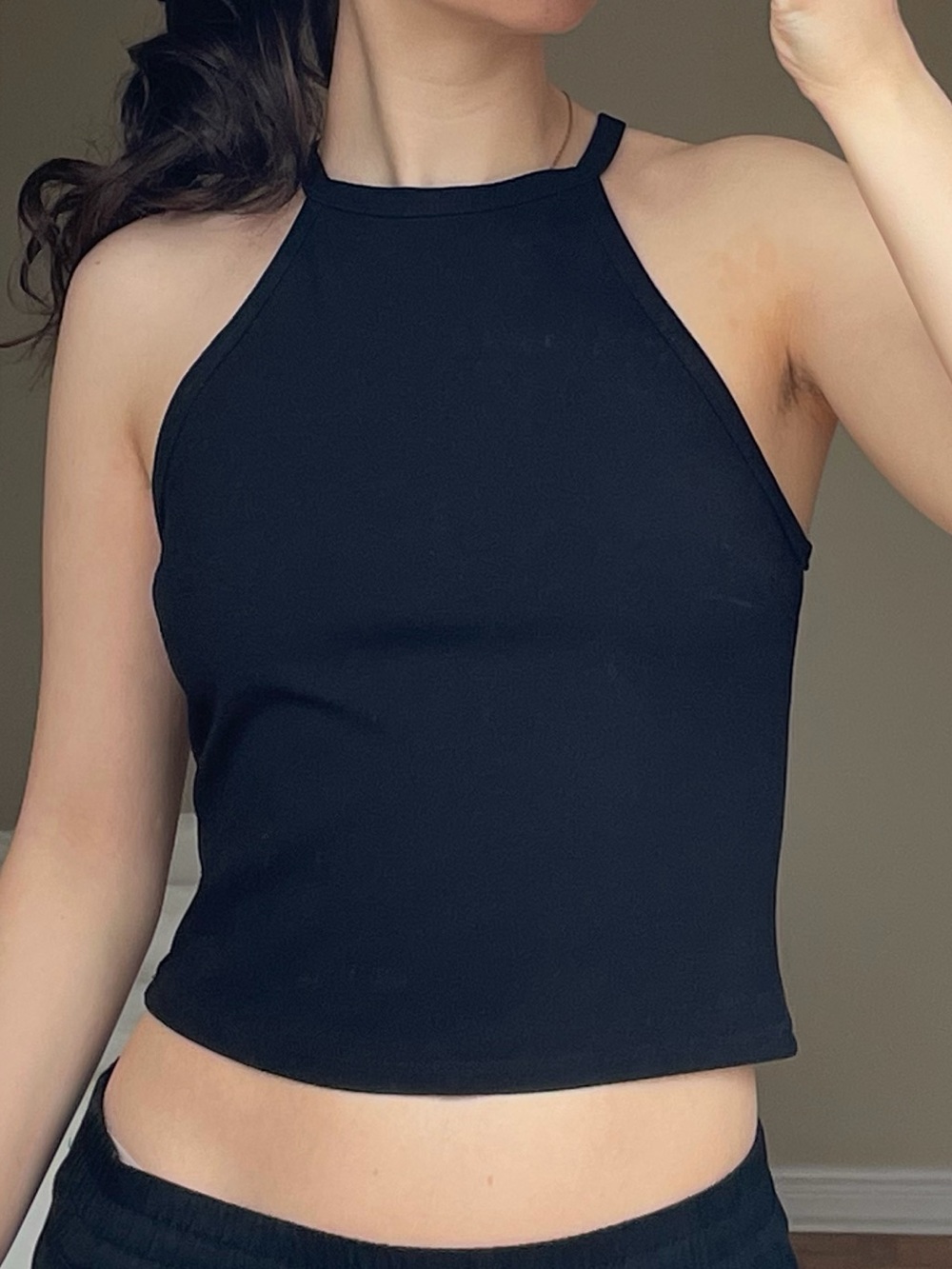 Dynamite Black Halter Crop Camisole